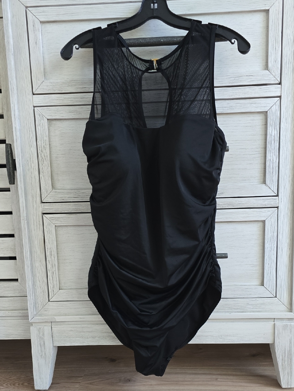 Mesh High Neck One Piece Swinsuit - 16